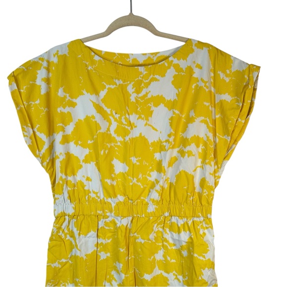 GAP Yellow Floral Midi Dress Cotton Sleeveless Size M Summer Cottagecore Picnic - Picture 4 of 14